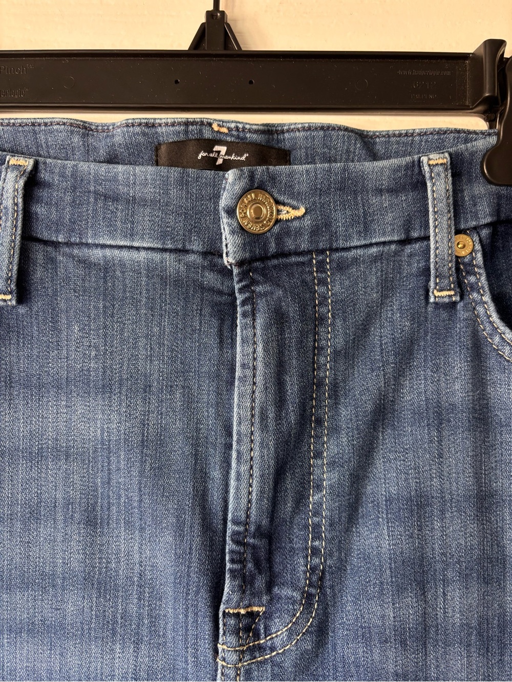 7 for all Mankind Womens Kimmie straight navigation jeans 32 high medium wash - Picture 4 of 12